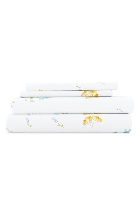 HOME SPUN Premium Ultra Soft Bluebirds 4-Piece Sheets Set