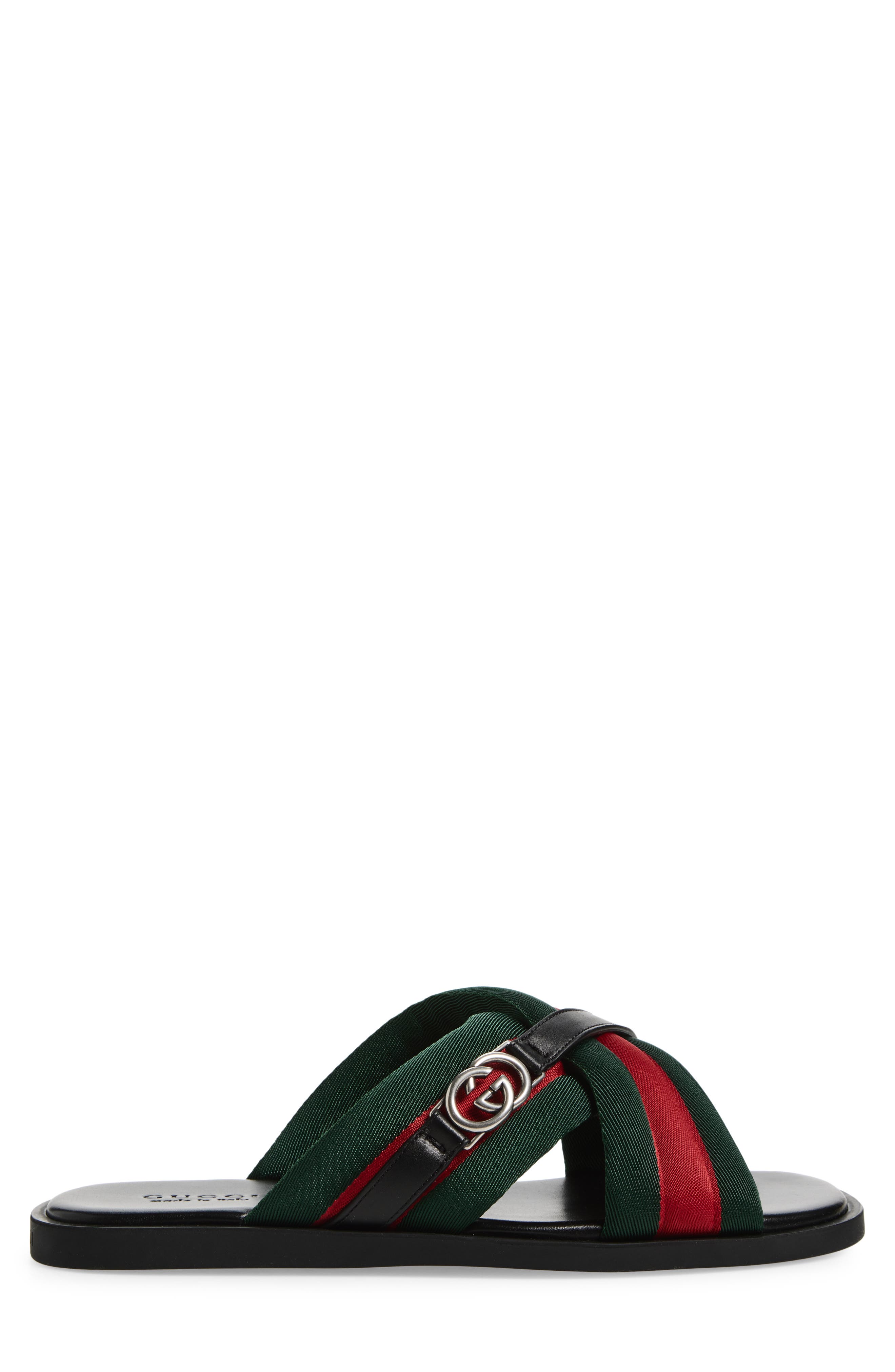 Gucci Maverik Crossover Strap Sandal, Alternate, color, Green/ Red