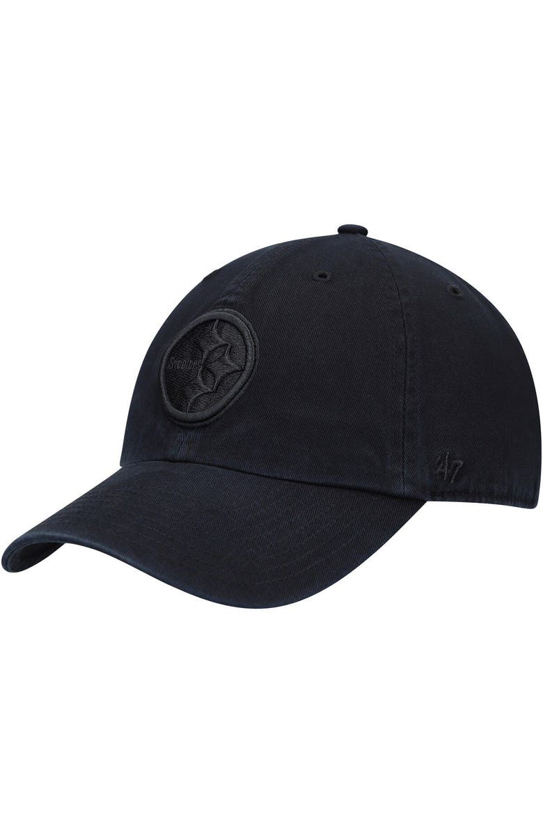 '47 Men's '47 Black Pittsburgh Steelers Team Tonal Clean Up Adjustable Hat, Main, color, Black