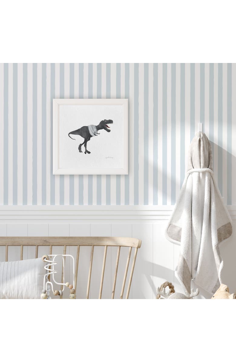 Ramus & Co Dino Stripes Framed Museum Quality 12" x 12" Art Print, Alternate, color, Multicolored