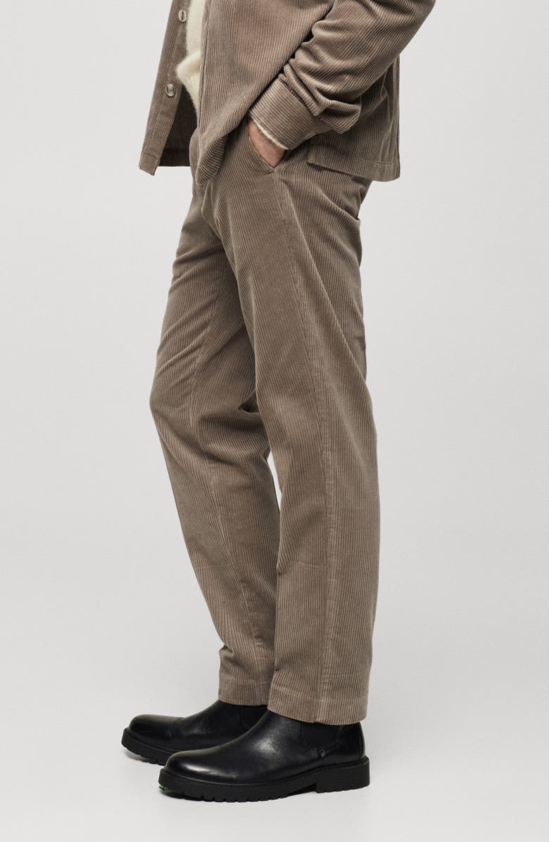 MANGO Regular Fit Cotton Corduroy Chinos, Alternate, color, Mink Grey