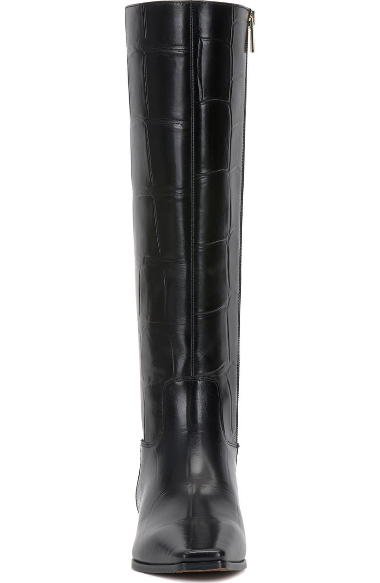 Vince Camuto Pavla Knee High Boot, Alternate, color, Black Large Croc Le