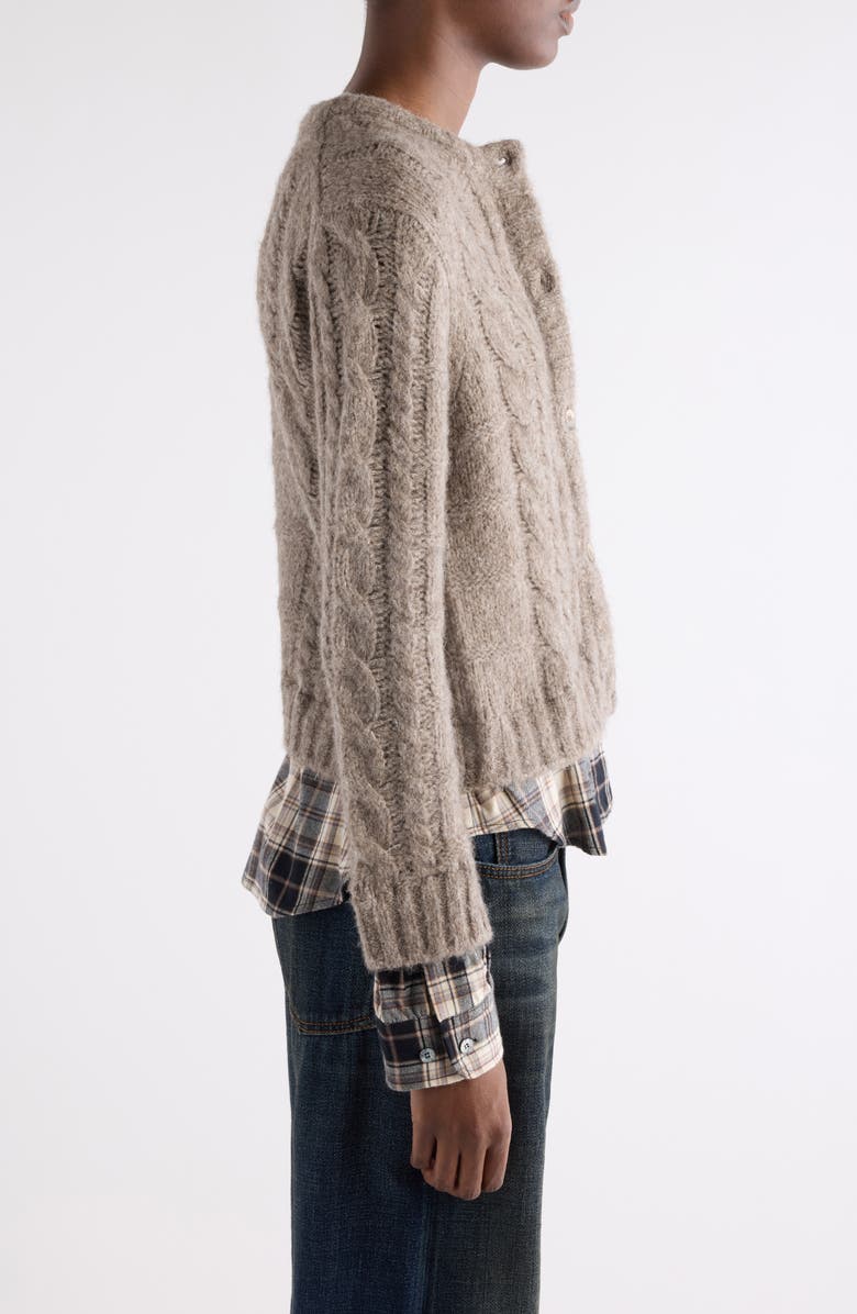 Acne Studios Kunch Layered Cardigan, Alternate, color, Beige Melange