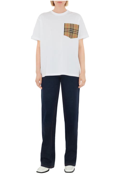 Burberry Check Pocket T-shirt In White