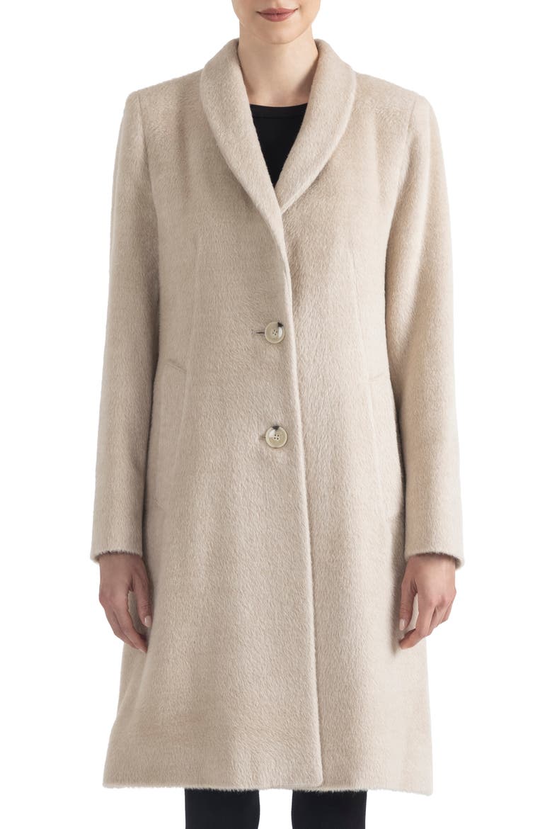 Shawl Collar Alpaca Wrap Coat, Main, color, OAT