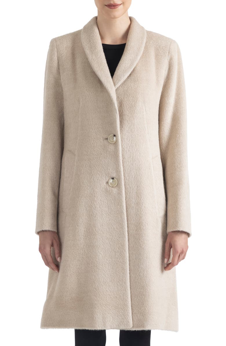 Sofia Cashmere Shawl Collar Alpaca Wrap Coat, Main, color, 