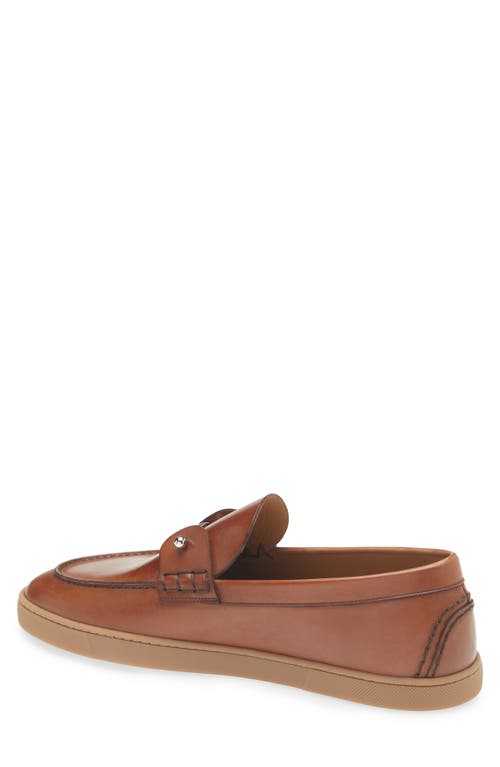 Christian Louboutin Slip-on Chambeliboat Flat In Brown