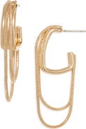 Tasha Snake Chain Drop Hoop Earrings