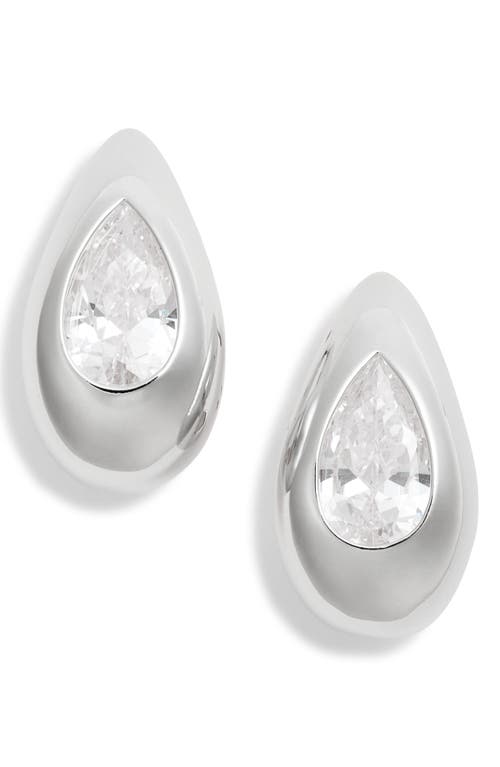 Nordstrom Cubic Zirconia Teardrop Earrings In Clear- Silver