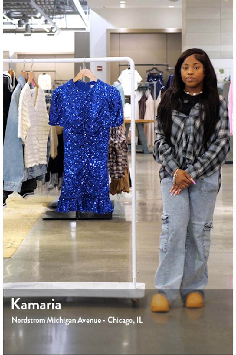 Chandler Sequin Short Sleeve Ruched Minidress video