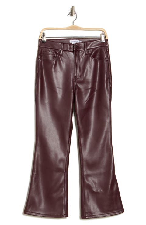 Good Legs Crop Faux Leather Mini Bootcut Pants (Regular & Plus)
