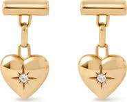 Astley Clarke Gold Biography Heart Stud Drop Earrings