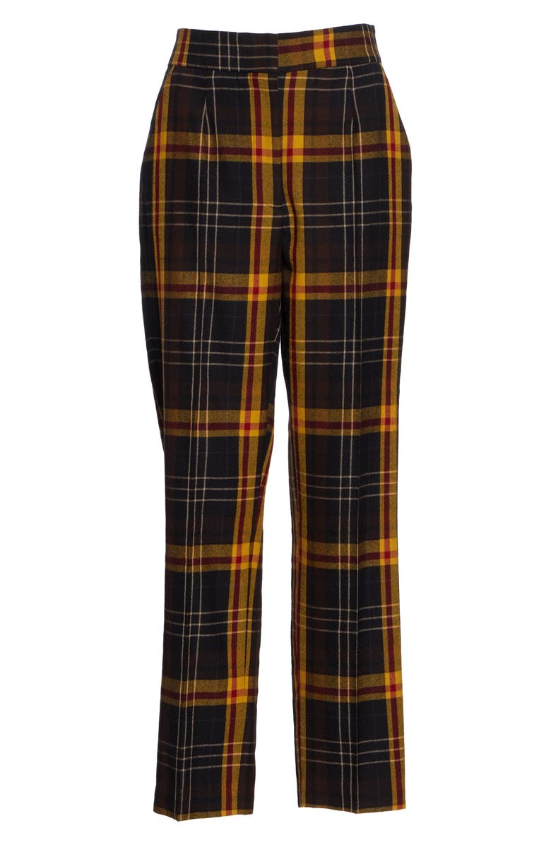 Etro Straight Leg Tartan Wool Crop Pants, Alternate, color, 