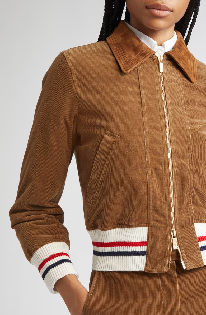 Corduroy Crop Down Bomber Jacket