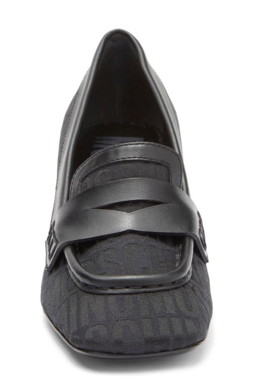 Moschino Logo Jacquard Loafer Pump In Black