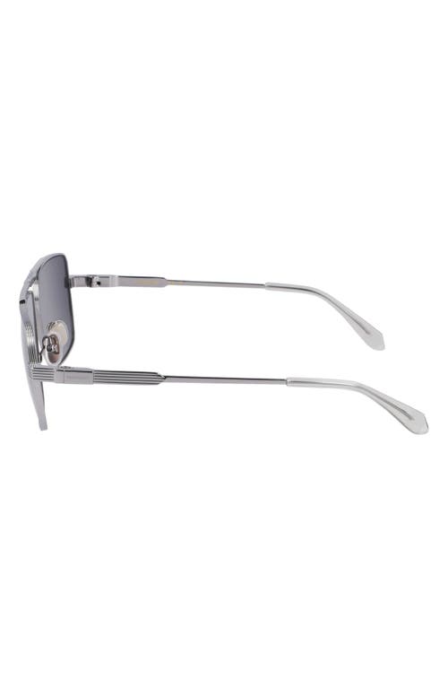 Ferragamo Gancini Prisma 60mm Navigator Sunglasses In Light Ruthenium