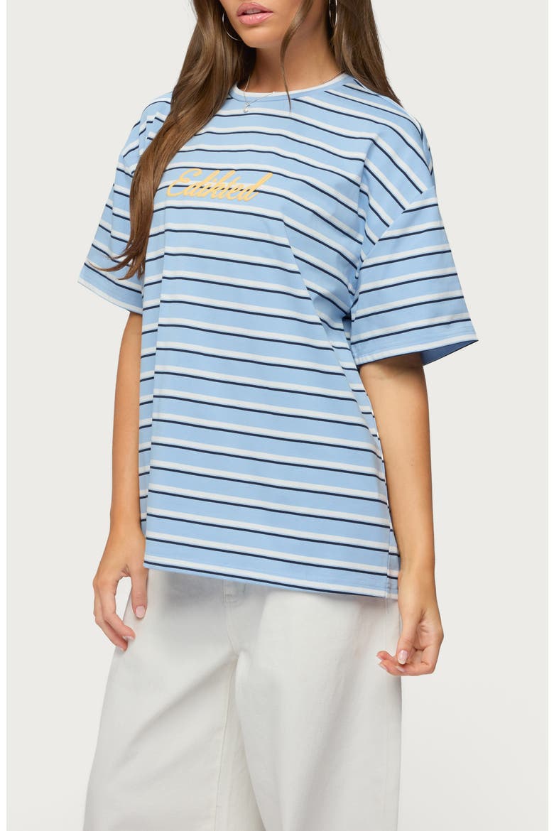 Chill Girl Stripe Oversize T-Shirt, Alternate, color, LIGHT-BLUE-AND-WHITE