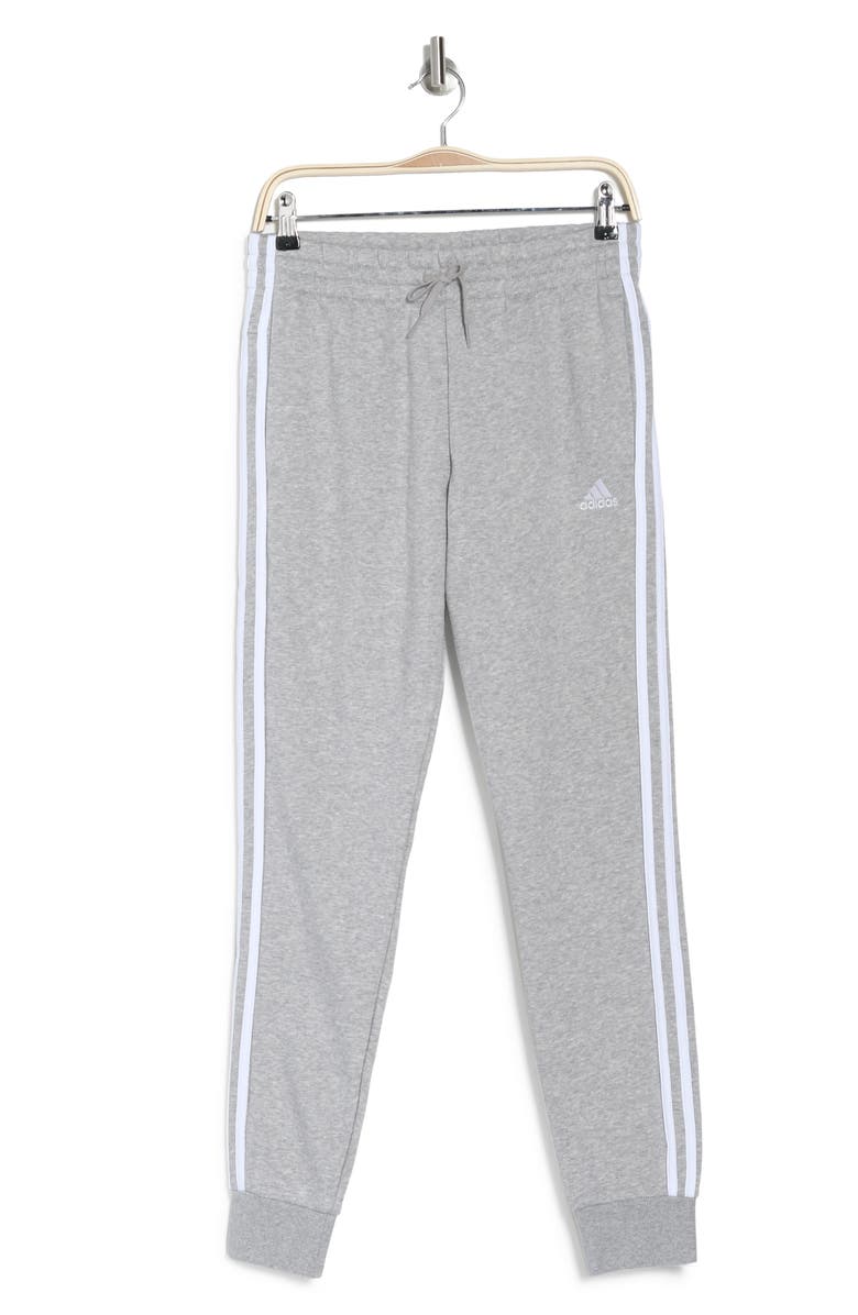 adidas 3-Stripes Drawstring Waist Jogger Sweatpants, Alternate, color, Medium Grey Heather/White
