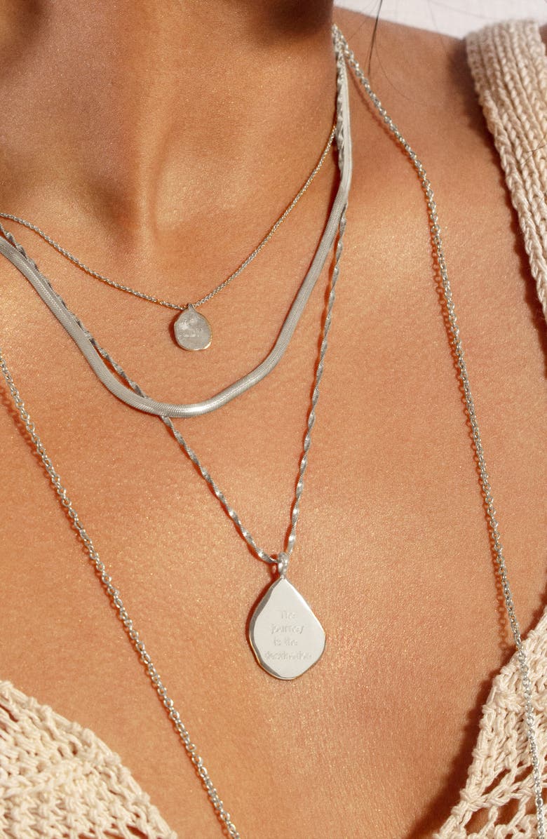 Monica Vinader Siren Petal Necklace, Alternate, color, Sterling Silver