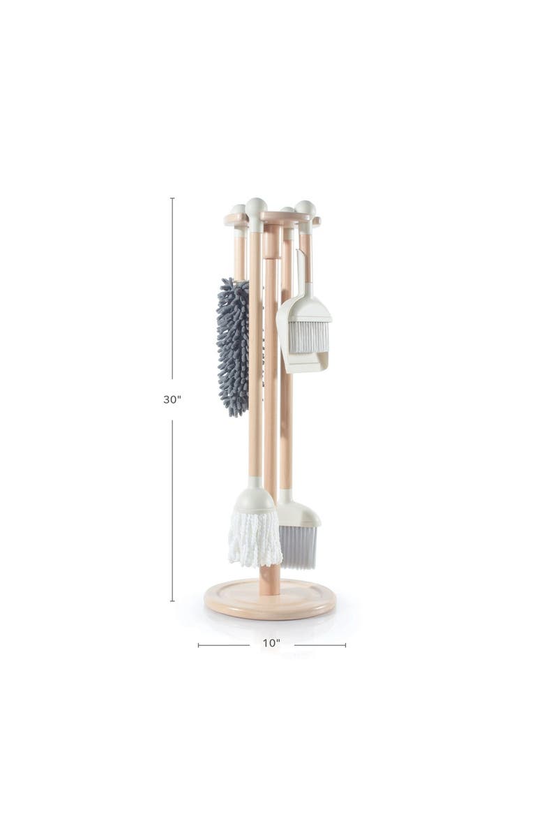 Modern Pretend Play Cleaning Set with Stand, Alternate, color, Brown