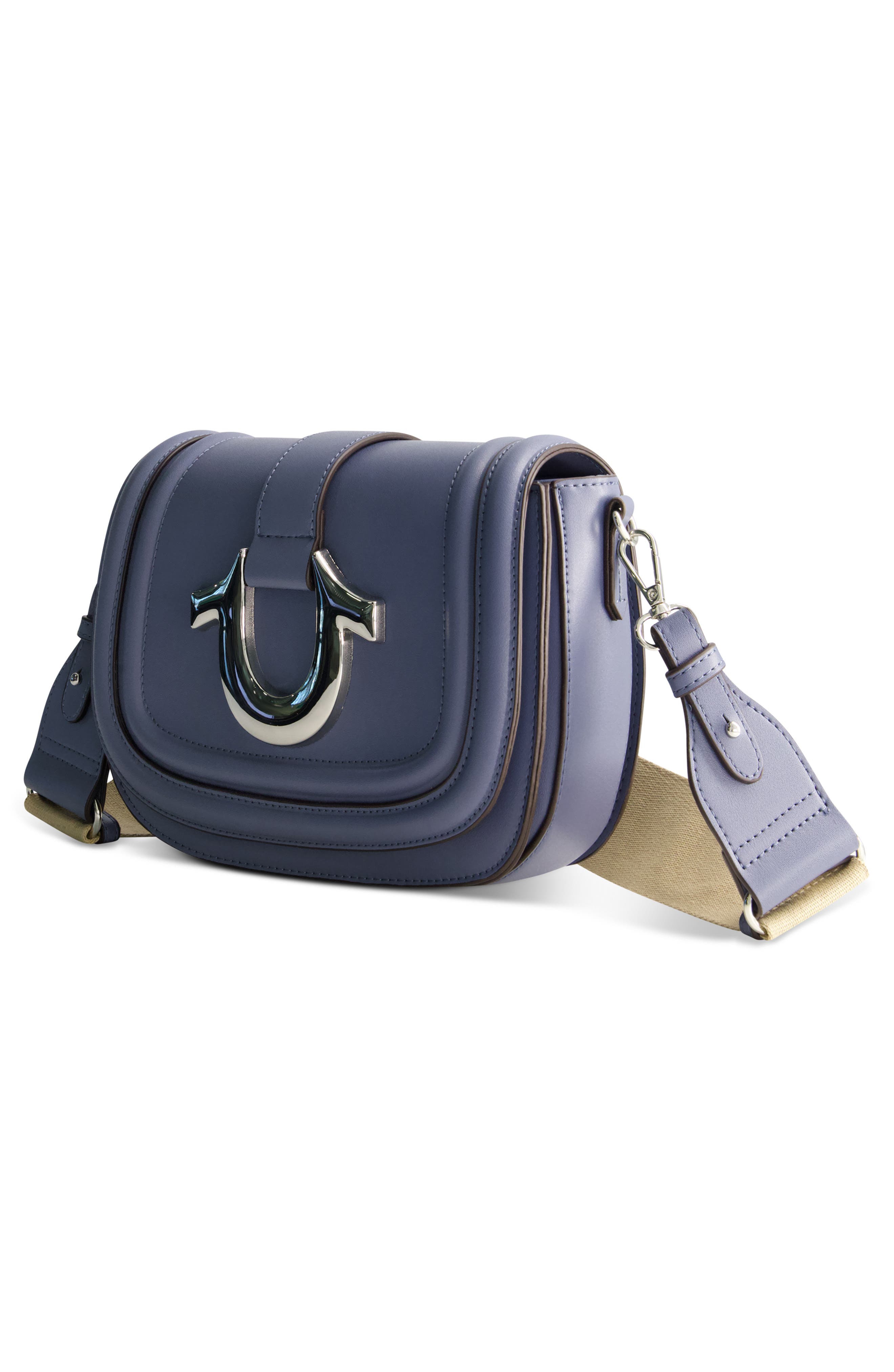 Saddle Bag with Gold Hardware, Alternate, color, BLUE