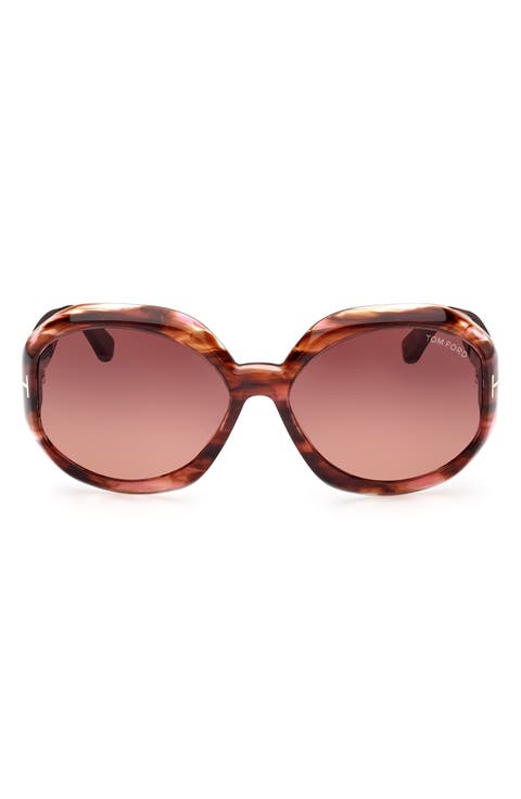 Georgia-02 62mm Gradient Oversize Round Sunglasses