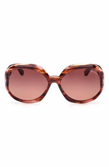 TOM FORD Georgia-02 62mm Gradient Oversize Round Sunglasses