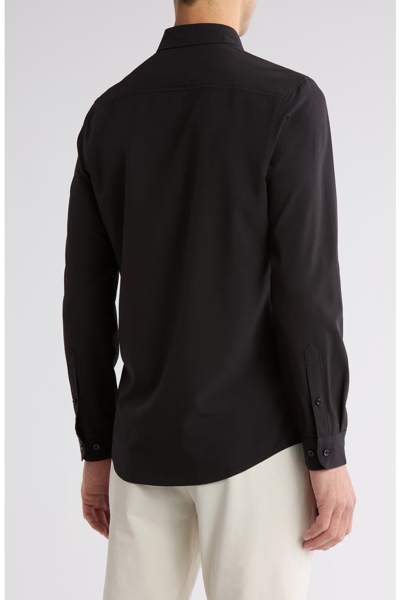 Long Sleeve Performance Stretch Shirt, Alternate, color, BLACK