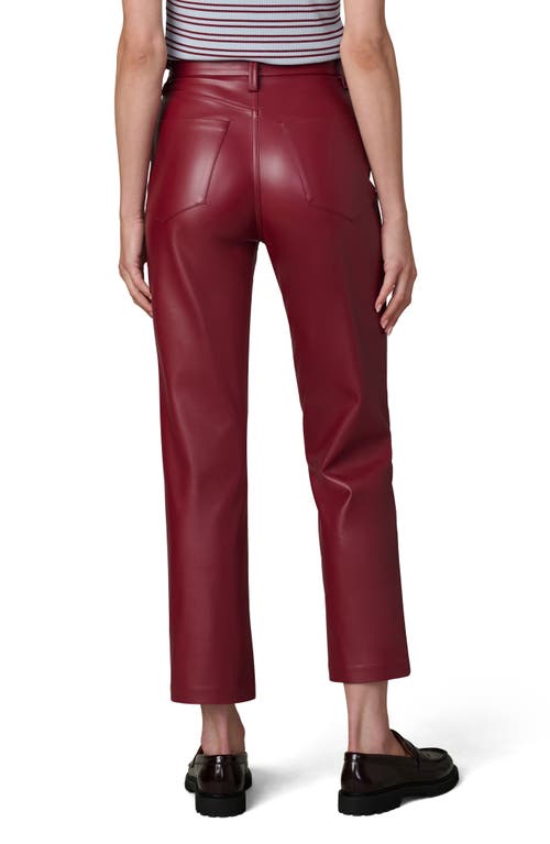 Joe's Jeans Lyra Slim Ankle Faux Leather Pants In Burgundy