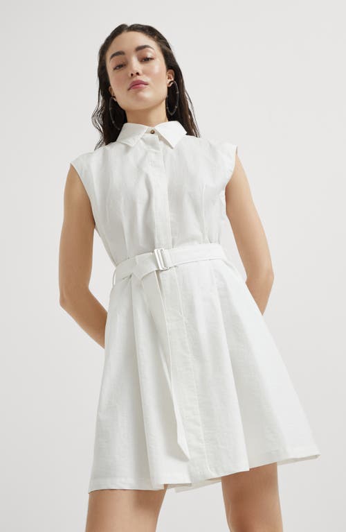 Brunello Cucinelli Mini Chemisier Dress With Monili In White