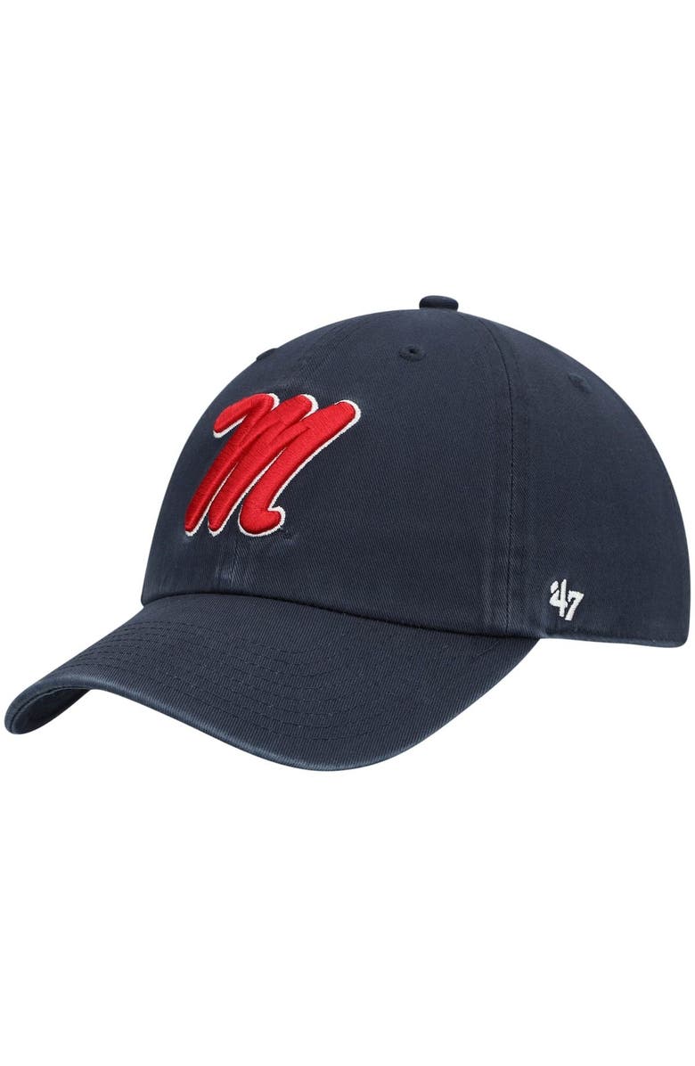 '47 Men's '47 Navy Ole Miss Rebels Clean Up Adjustable Hat, Main, color, Navy