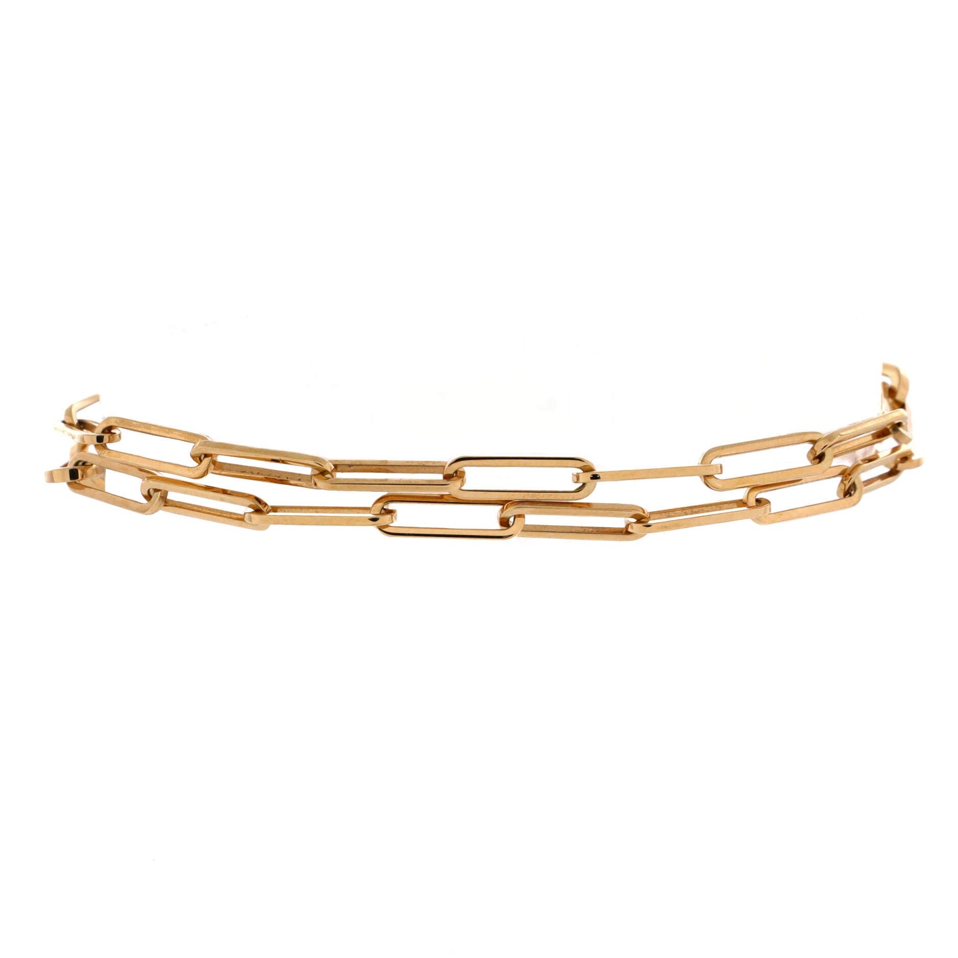 Kelly Chaine Double Tour Convertible Bracelet 18K Yellow Gold and Pave Diamonds Small, Alternate, color, Metallic Gold