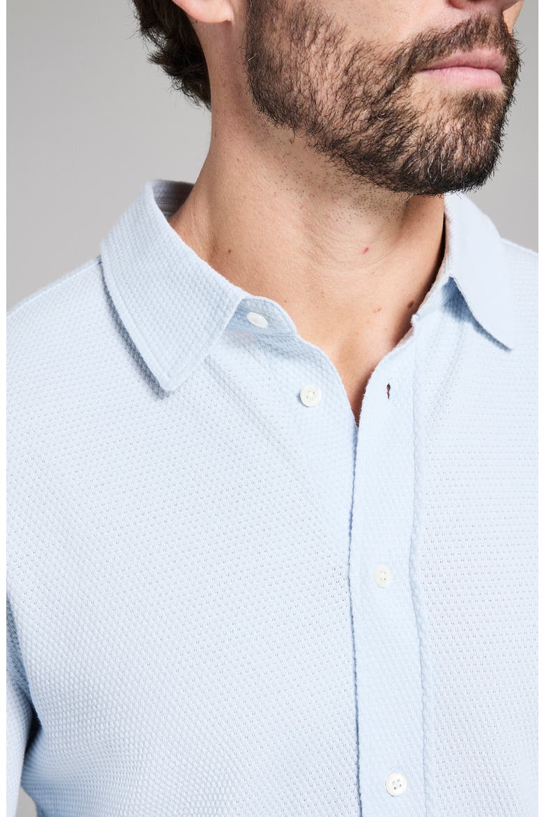 Textured Cotton Button-Up Shirt, Alternate, color, AIR BLUE