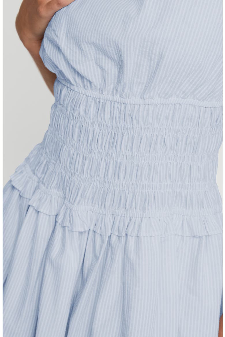 Yennifer Smocked Mini Sundress, Alternate, color, BLUE / WHITE