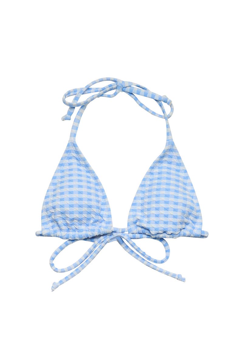 Snapper Rock Seaside Gingham Bikini Top, Main, color, Seaside Gingham
