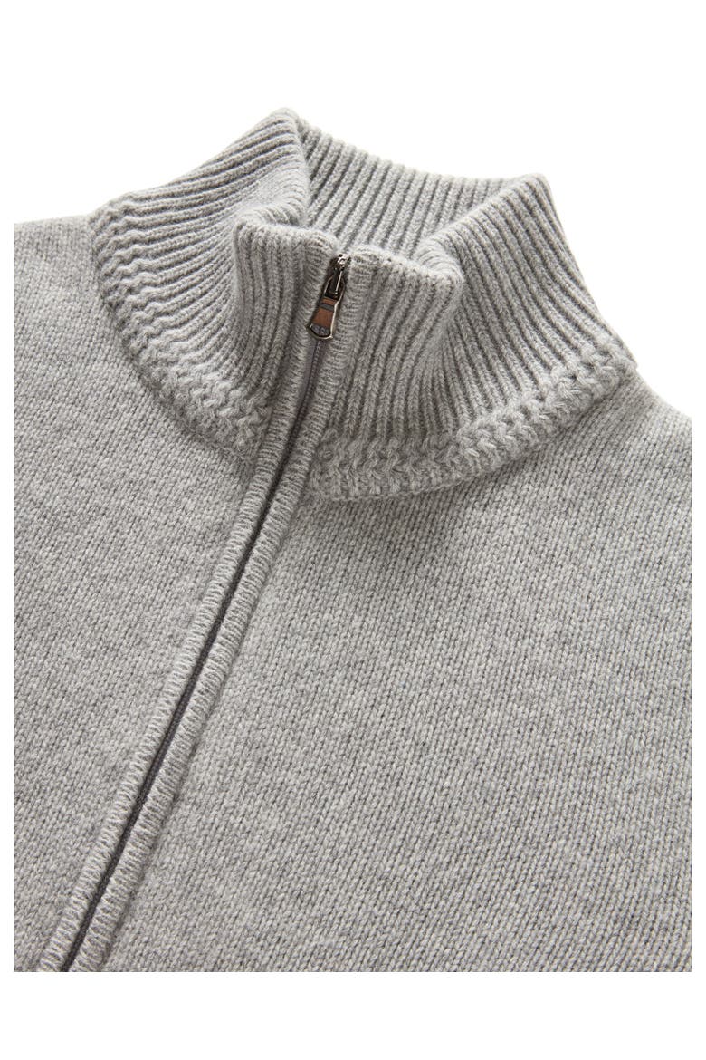 Graham Cashmere Blend Full Zip Sweater, Alternate, color, Light Gray