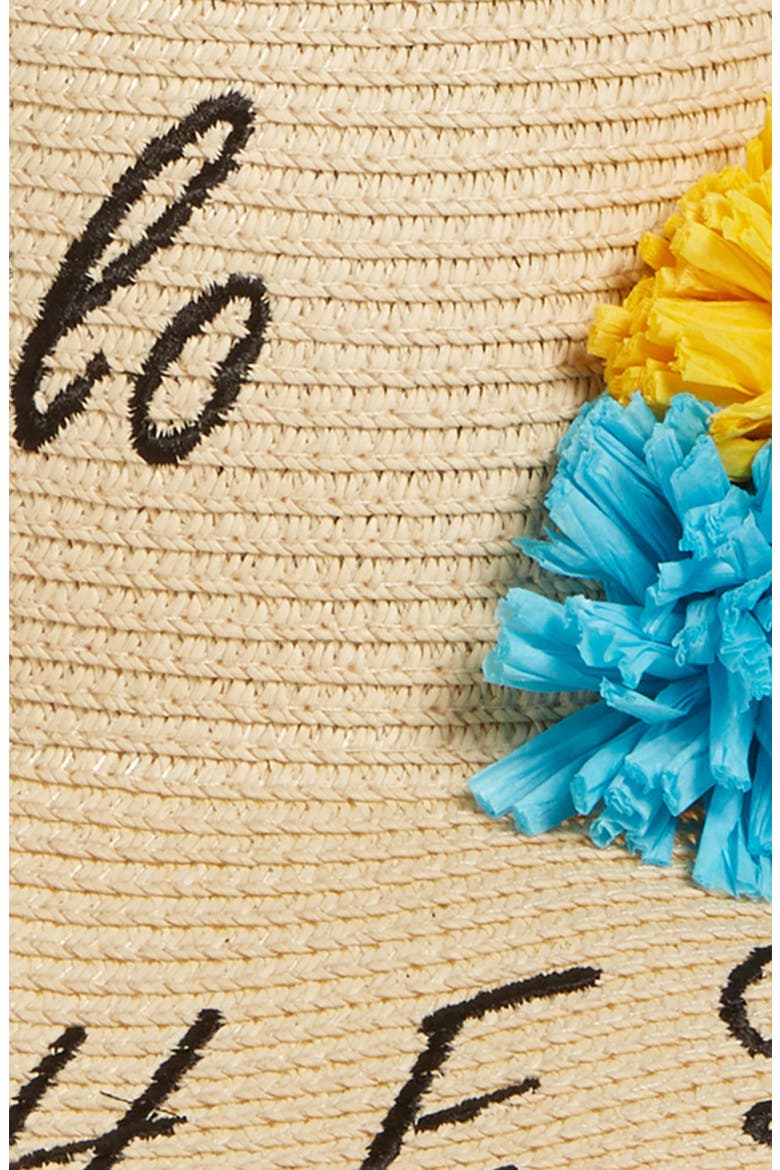 Verbiage Pom Straw Panama Hat, Alternate, color, NATURAL