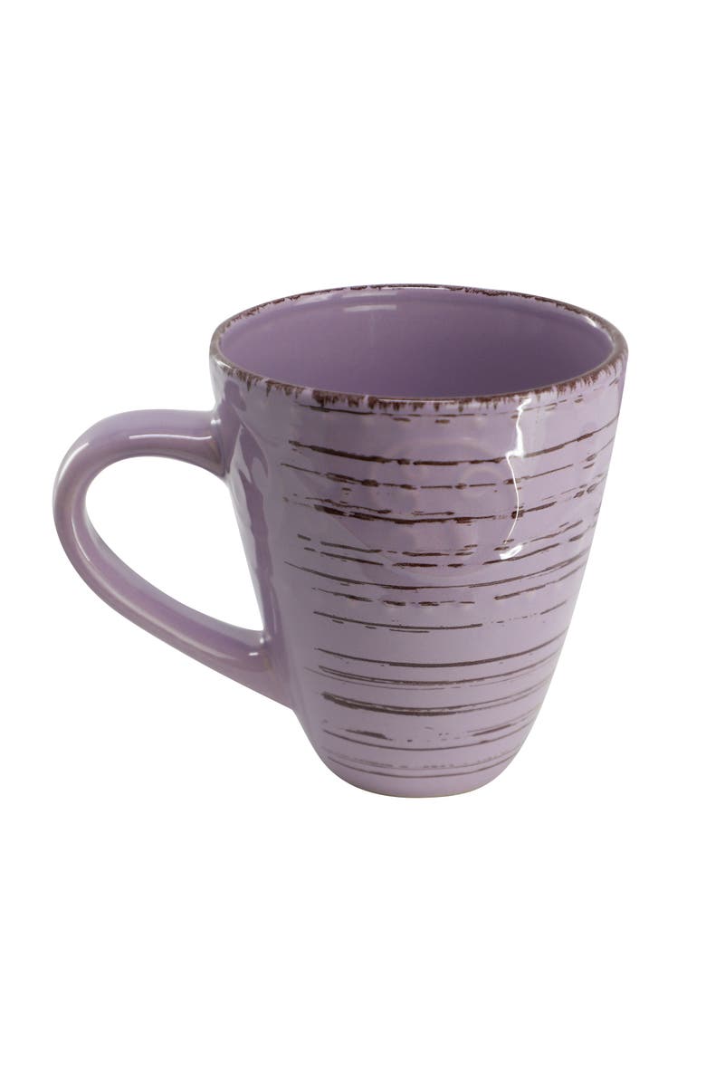 Elama Malibu Mica 16-Piece Stoneware Dinnerware Set, Alternate, color, Purple