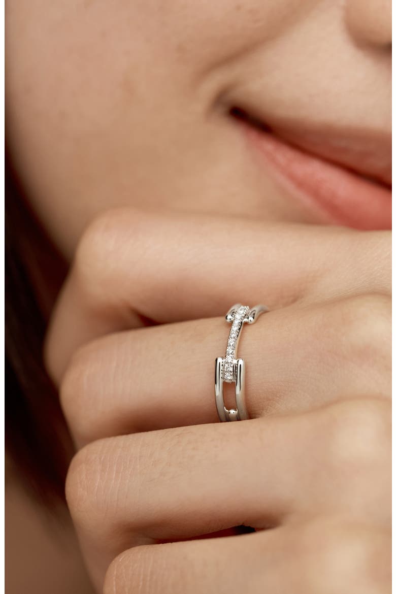 Signature Link Lab Grown Diamond Ring, Alternate, color, SILVER
