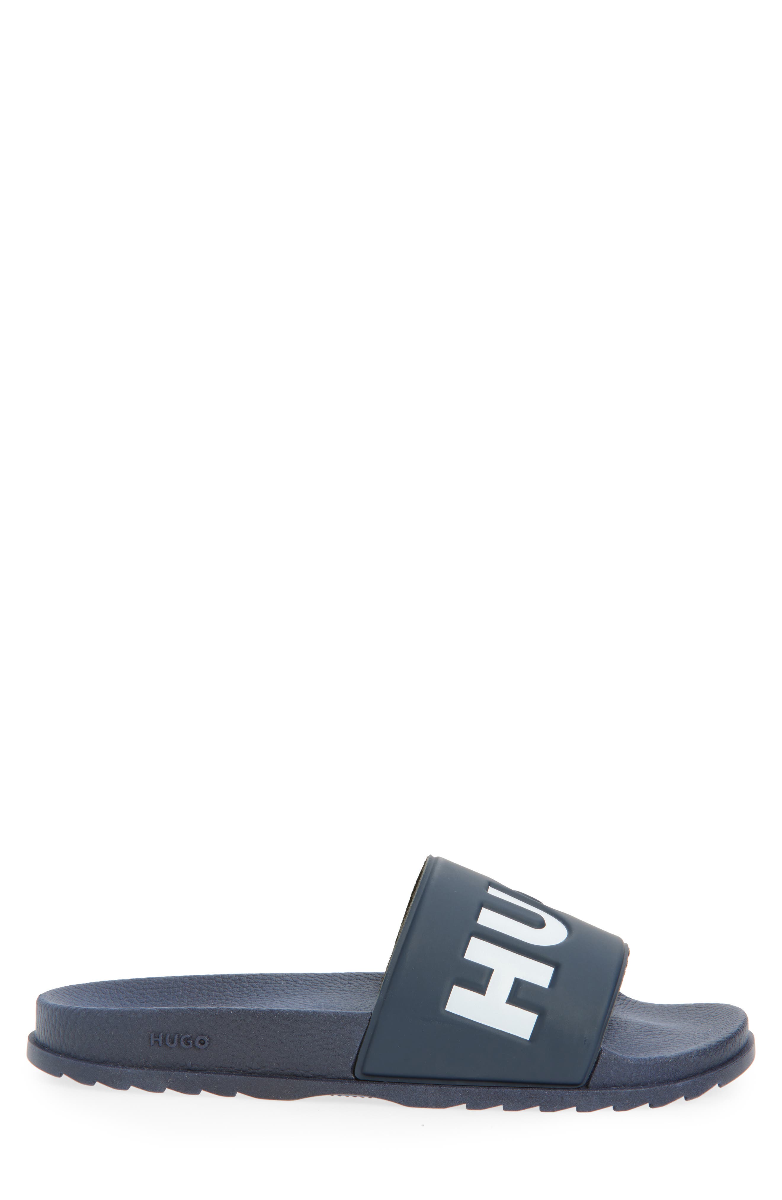 BOSS Logo Slide Sandal, Alternate, color, Dark Blue