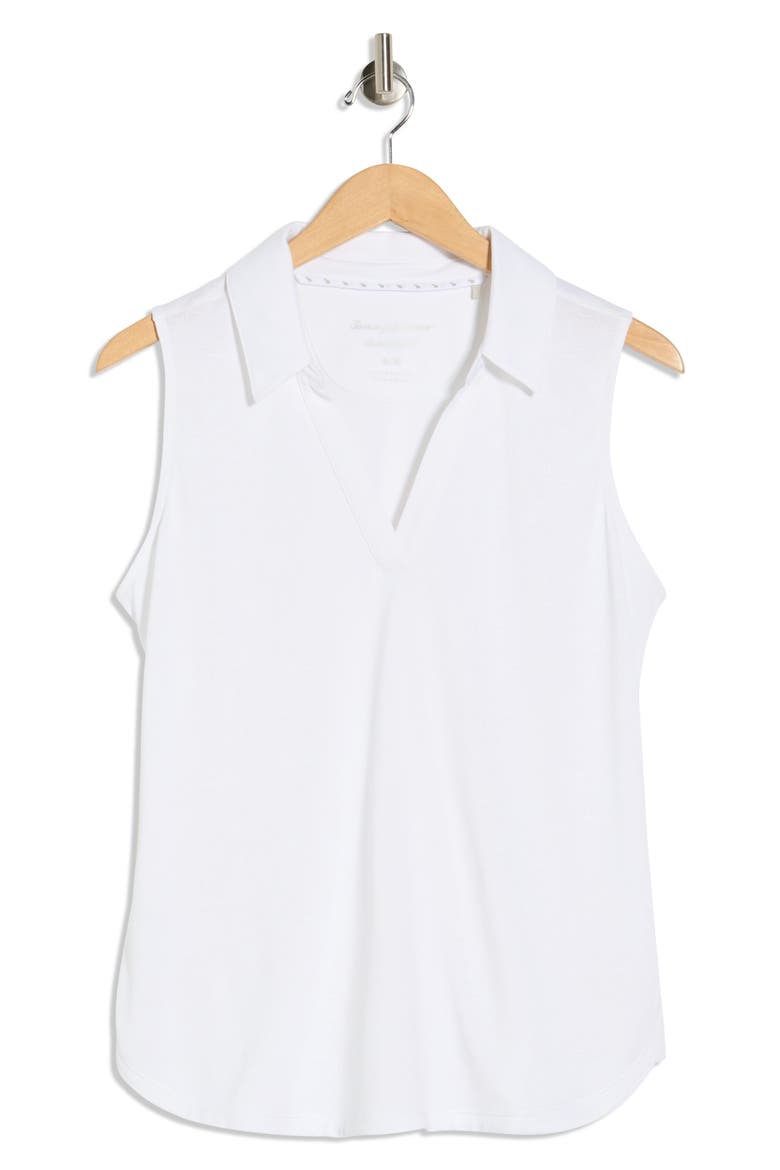 Palm Coast Floral Sleeveless Polo, Alternate, color, WHITE