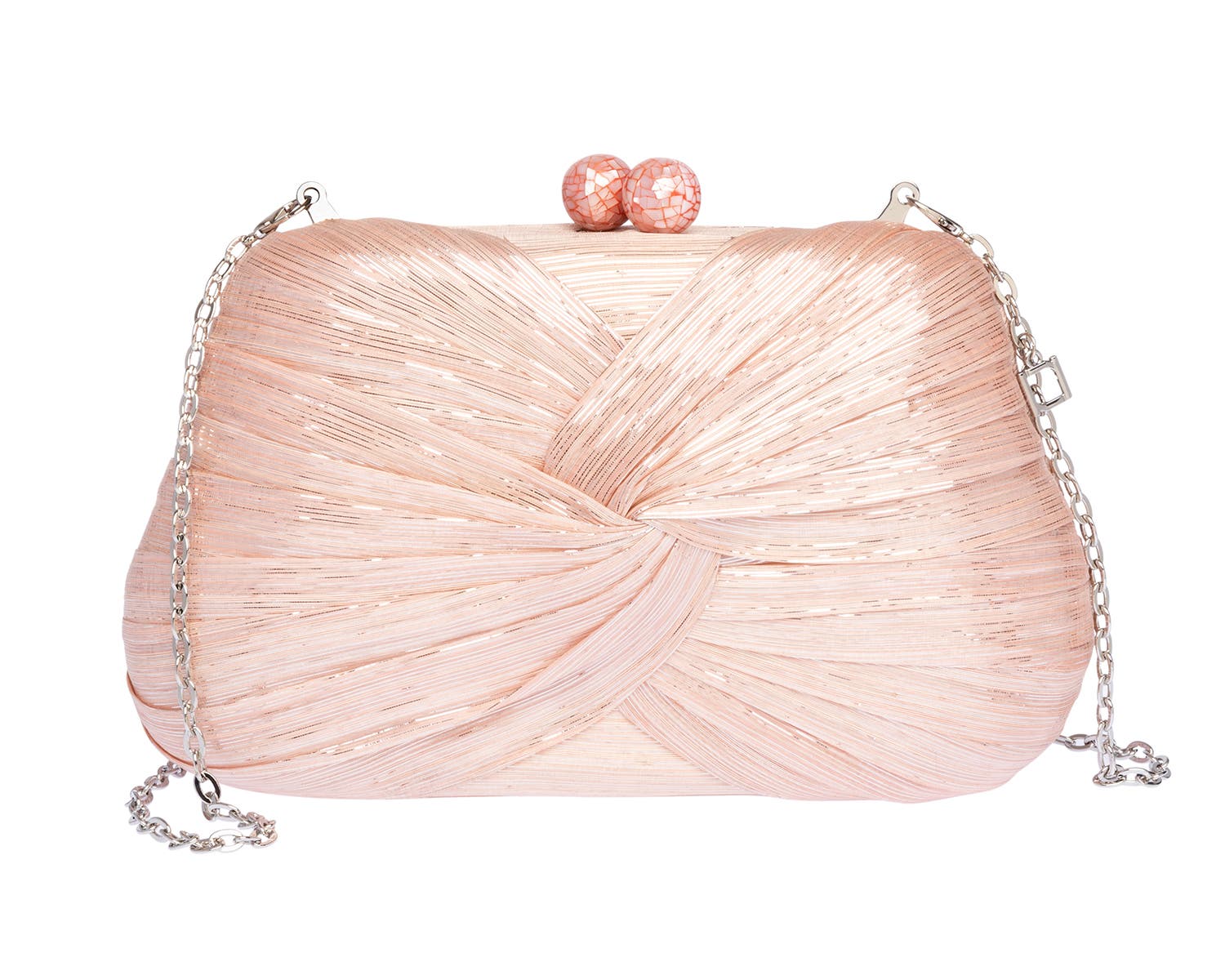 Rafe New York Rosie Draped Clutch, Alternate, color, Peach