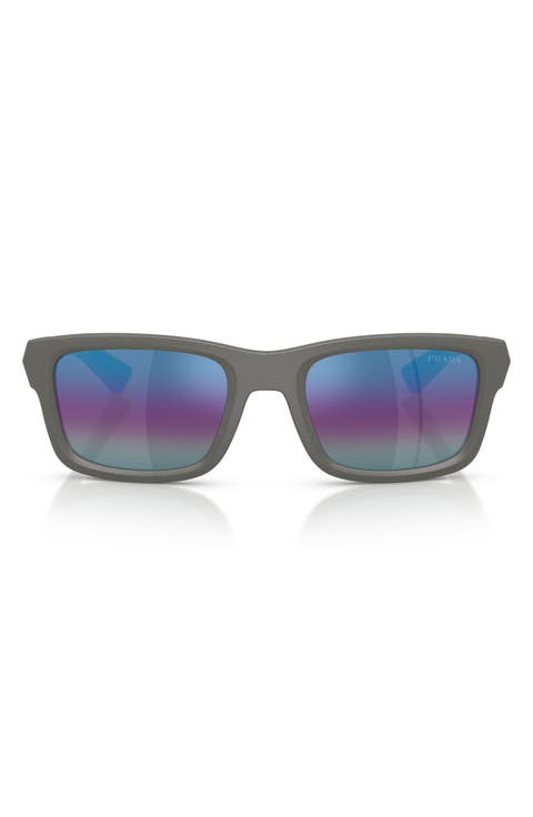 54mm Mirrored Irregular Sunglasses