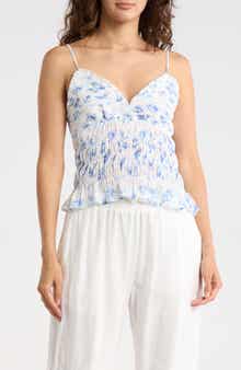 Floral Smocked Cotton Camisole