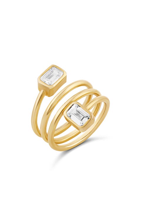 Emerald Cut Spiral Statement Ring