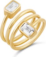 SHYMI Emerald Cut Spiral Statement Ring