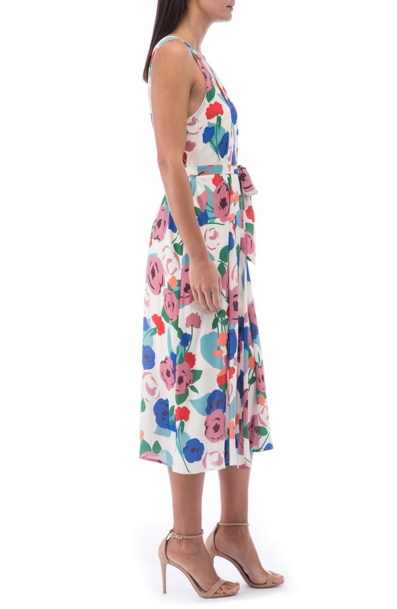 Bobeau Riley V-Neck Pleat Dress, Alternate, color,