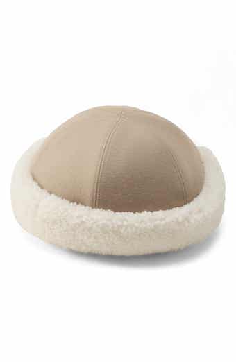 Nika Wool Beanie with Genuine Shearling Trim