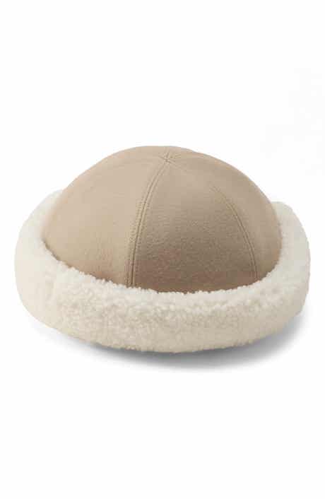 Nika Wool Beanie with Genuine Shearling Trim