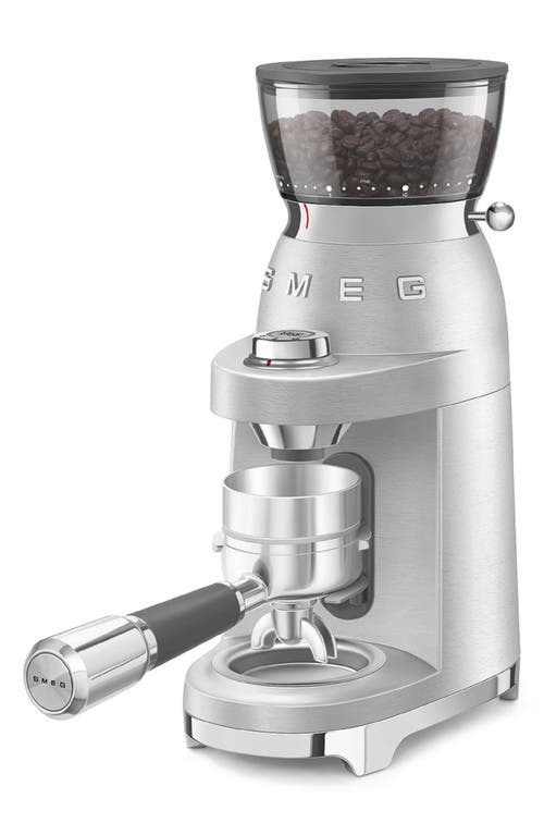 Smeg 50s Retro Style Espresso Coffee Conical Grinder In Metallic